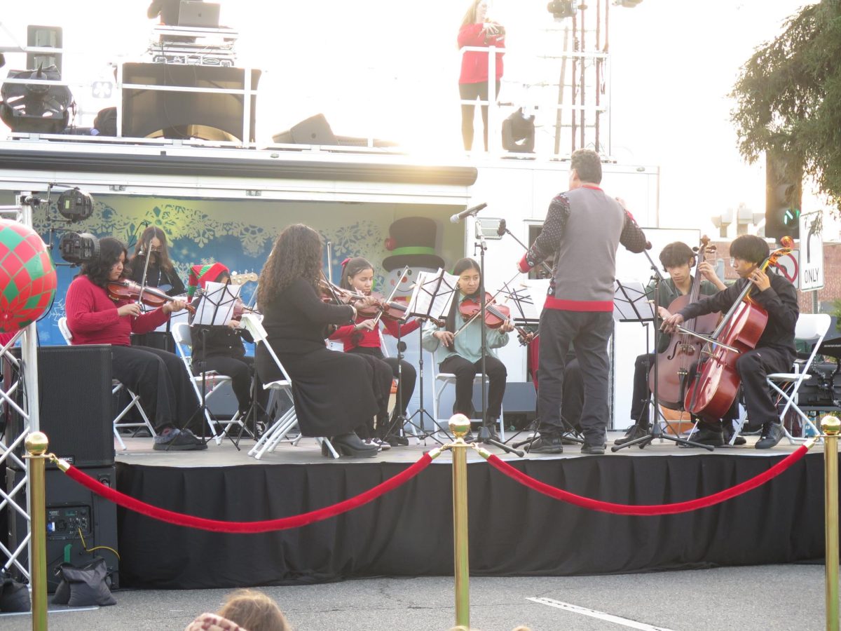 John Marshall Orchestra playing at the Atwater Village Tree Lighting Festival.