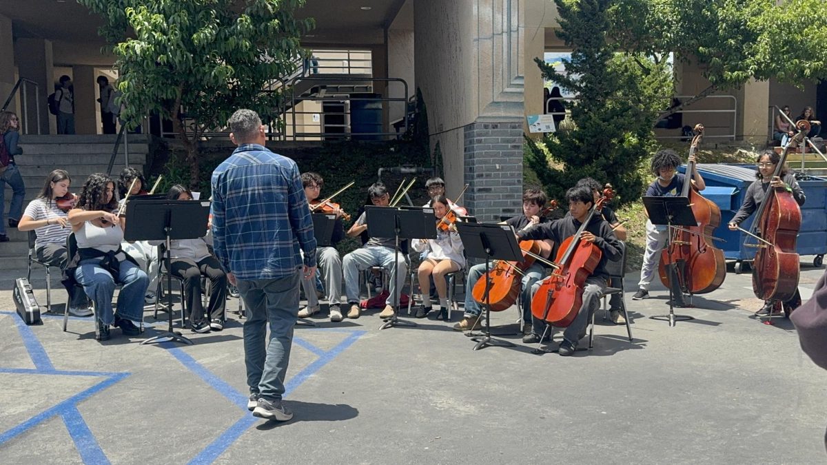 Marshall Orchestra performing during lunch.