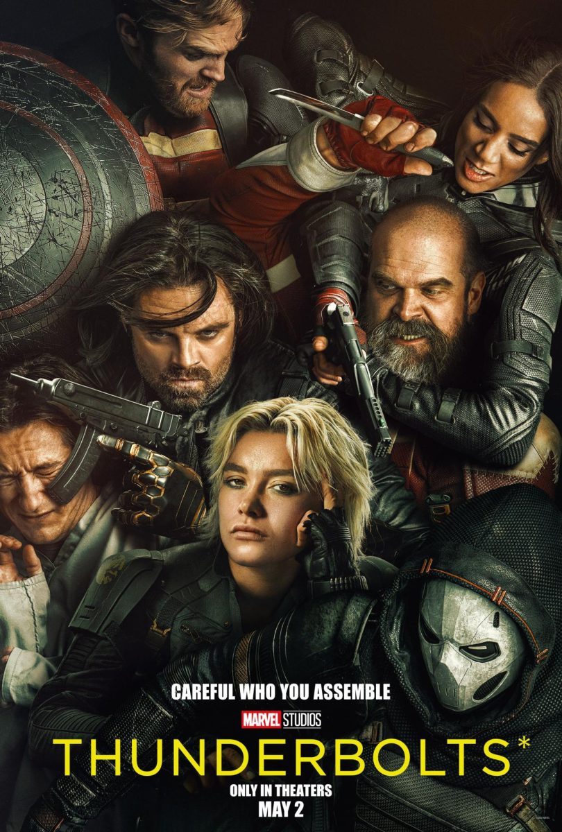 Poster for Marvel's Thunderbolts, released in theaters May 2nd, 2025 and currently still playing.